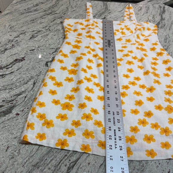 Forever 21 Sleeveless Summer Mini Dress Linen Blend Floral Lined Size L - Picture 9 of 10